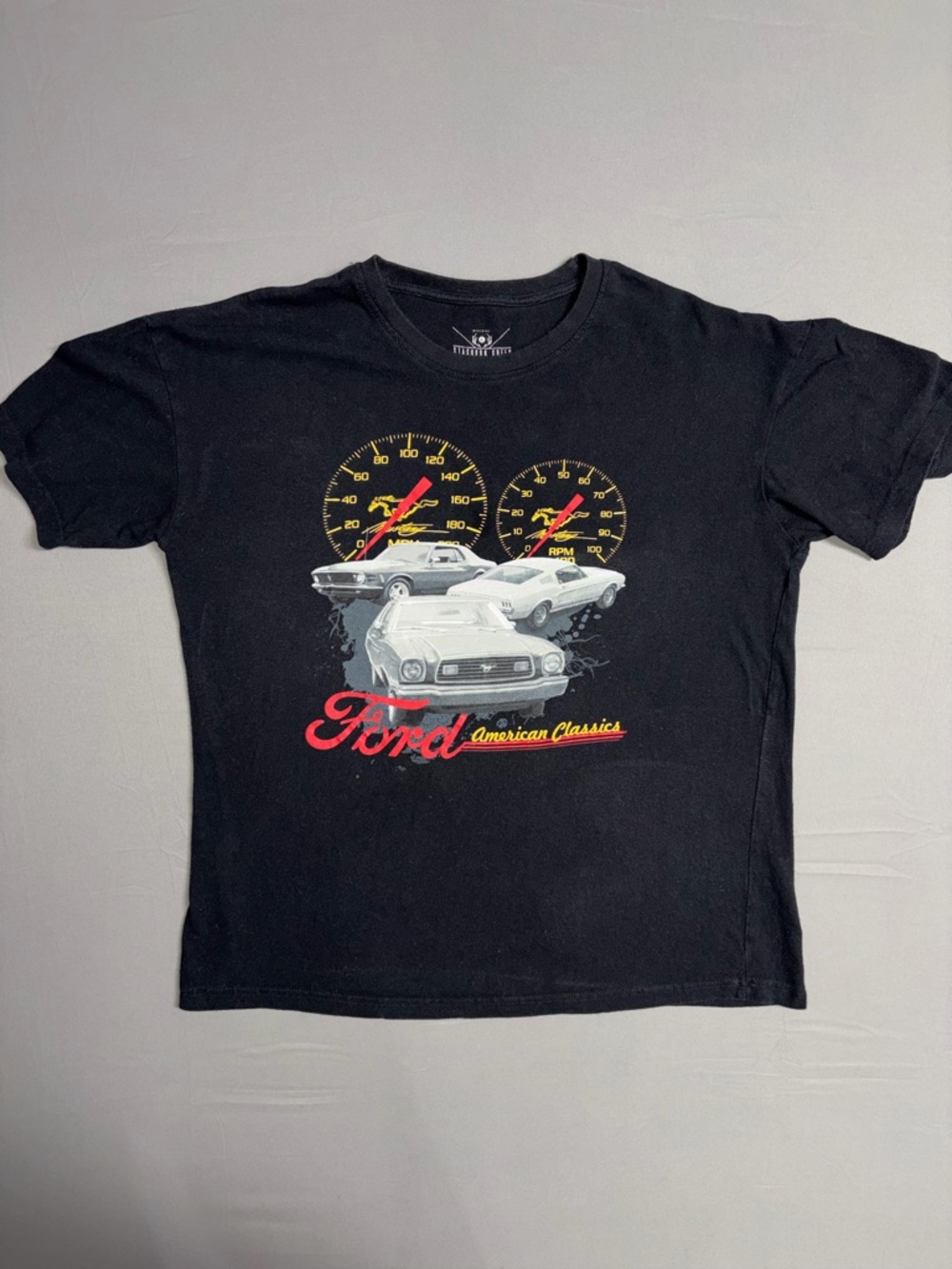 Ford American classic Black Tee with Yellow Gauges and Red Needles